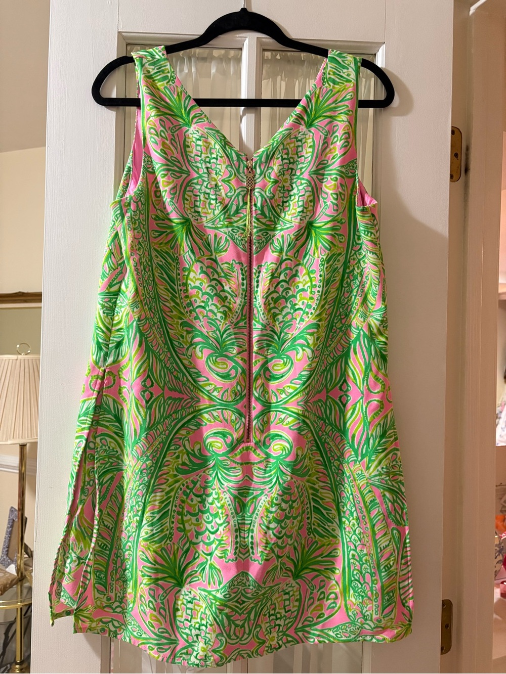 Lilly Pulitzer Hot Pink Romper with Bright Green Print - Picture 13 of 13